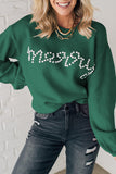 Pearl Beaded Merry Casual Sweater