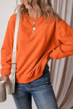 Solid Fleece Lined Drop Shoulder Terry Sweatshirt