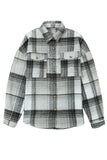 Plaid Flap Pockets Shacket