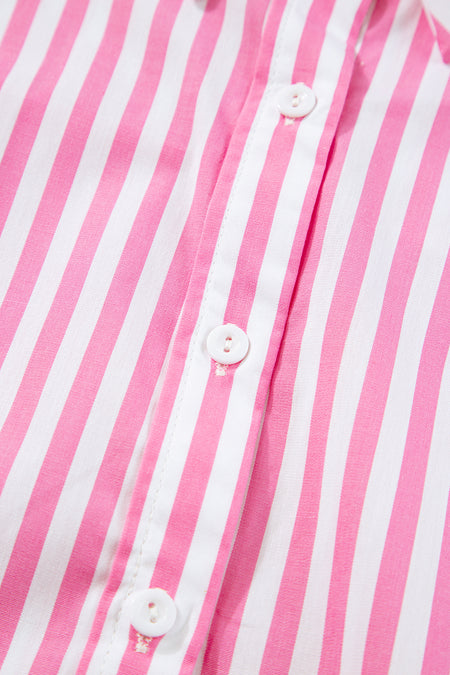Stripe Dolman Sleeve Oversize Shirt