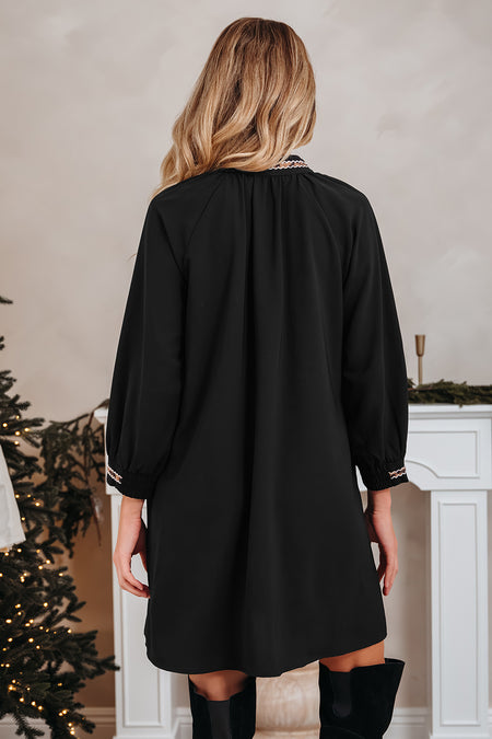 Contrast Trim Shift Mini Dress