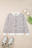 Leopard Chunky Knitted Cardigan Sweater