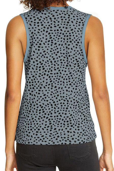 Leopard Print Round Neck Tank Top