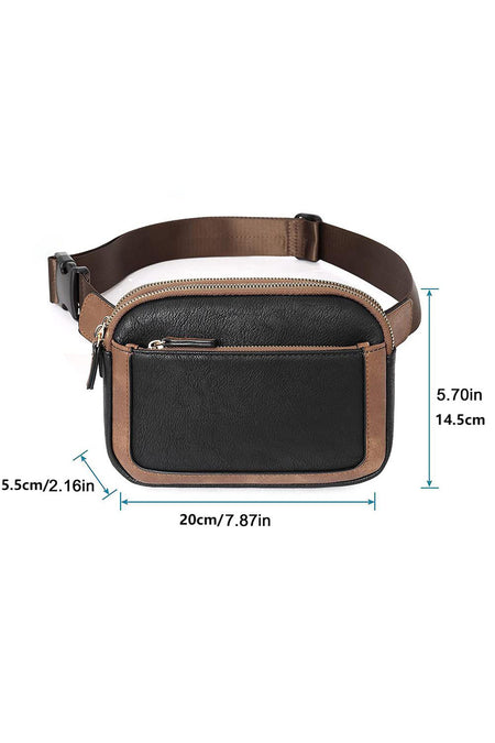 Black Minimalist Multi-zipped Crossbody Bag