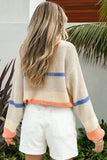 Colorblock Striped Drop Shoulder Cozy Sweater