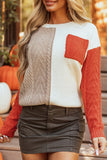 Colorblock Patchwork Drop Shoulder Sweater