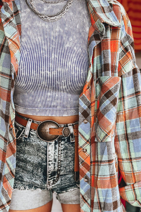 Plaid Print Loose Vintage Shirt