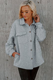 Retro Quilted Flap Pocket Button Shacket