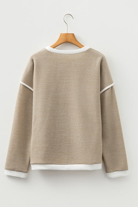 Contrast Loose Top