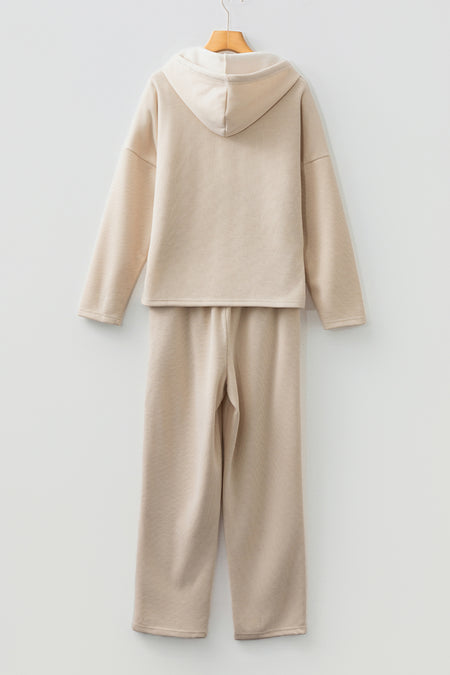 Pullover Hoodie and High Waist Pants Set