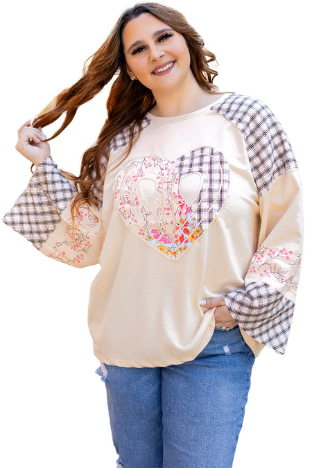 Heart Graphic Wide Long Sleeve Top