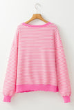 Stripe Loose Drop Shoulder Long Sleeve Top