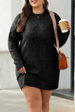 Cable Knit Drop Shoulder Loose Fit Sweater Dress