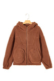 Zip Up Hooded Sherpa Jacket