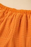 Orange Textured Tank Top and Wide Leg Pants Set