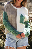 Colorblock Patchwork Drop Shoulder Sweater