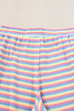 Stripe Rainbow Tee Tasseled String Wide Leg Pants Set