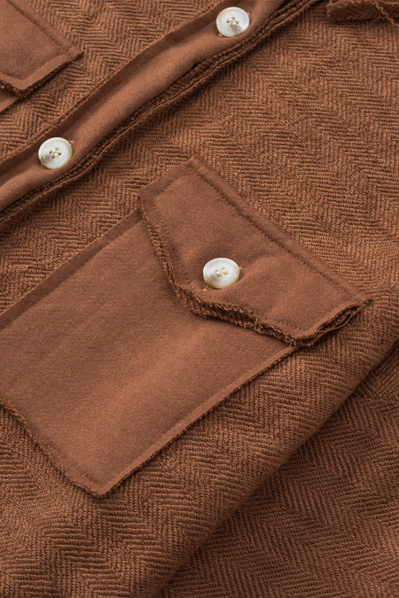 Contrast Flap Pockets Relaxed Shacket