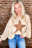 Studded Star Graphic Oversized Long Sleeve Top