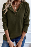 Rib Textured Henley Knit Top