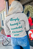 2-side Printed Christmas Tree Letter Graphic Sweatshirt