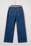 Stitched Waist Cuffed Jeans