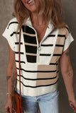 Colorblock Quarter Zip Collar Sweater Vest