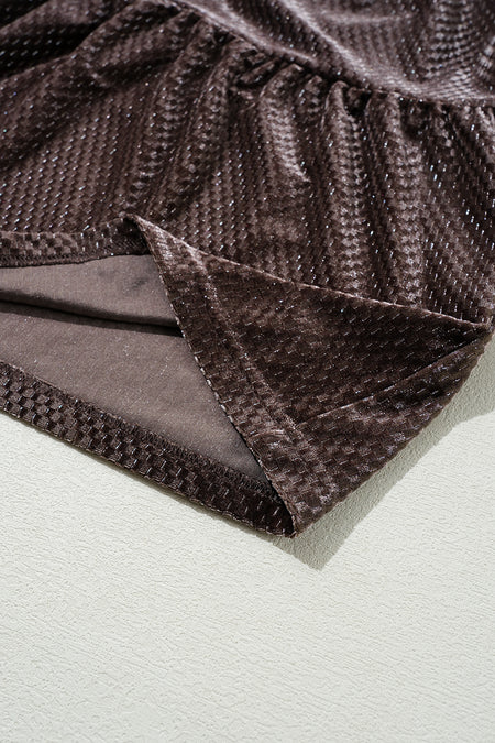 Velvet V Neck Shift Dress