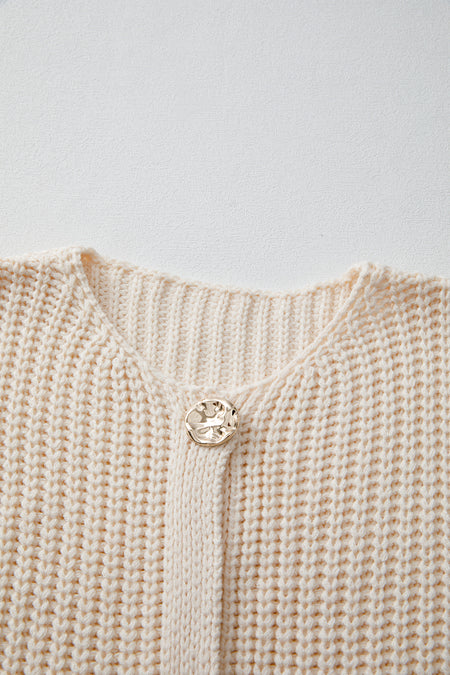 Knit Side Pockets Buttoned Sweater Vest