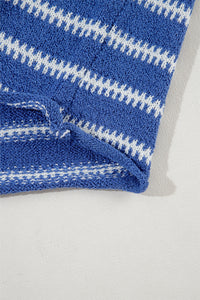 Stripe Drop Shoulder Casual Sweater