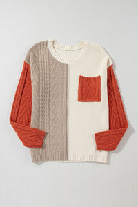 Colorblock Patchwork Drop Shoulder Sweater