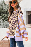 Color Block Leopard Sweatshirt