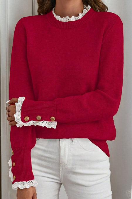 Lace Trim  Sweater