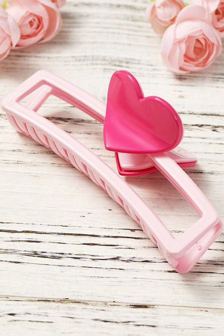 Valentines Minimalist Heart Design Hair Claw