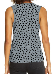 Leopard Print Round Neck Tank Top