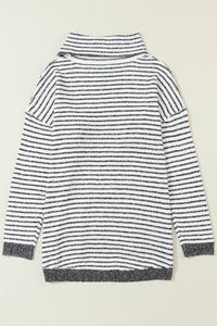 Striped Turtleneck Loose Sweater