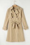 Lapel Collar Waist Tie Wind Coat