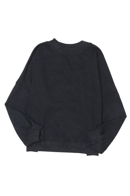 Drop Shoulder Crew Neck Pullover Sweatshirt