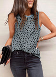 Leopard Print Round Neck Tank Top