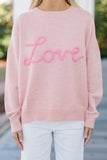 Corded Love Script Graphic Baggy Sweater