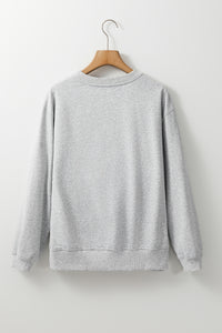 Plain Drop Shoulder Crewneck Pullover Sweatshirt