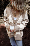 Sherpa Star Sweater Pocketed Cardigan