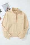 Vintage Mineral Wash Half Button Collared Sweatshirt