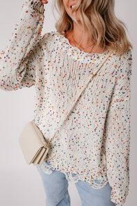 Confetti Distressed Knit Sweater