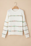 Colorful Crossed Stitch Drop Shoulder Sweater