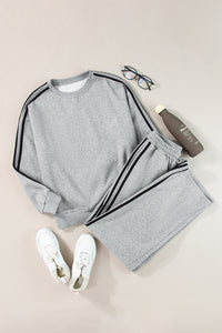 Side Striped Sweatshirt Active Set