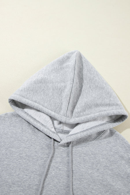 Fleece Lined Kangaroo Pocket Drawstring Chunky Hoodie