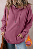 Fleece Lined Kangaroo Pocket Drawstring Chunky Hoodie