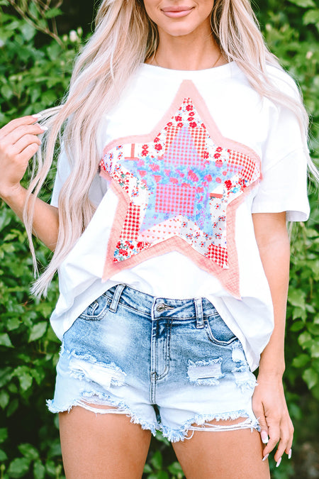 Star Patchwork Loose T-shirt