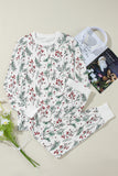 Holly Print Thermal Pullover PJ Set
